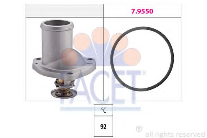 Термостат Opel Ascona C/Kadett E/Omega A/Vectra A 1.8-2.0 82-02 (92C) з прокладкою Facet (78188) - зображення 1