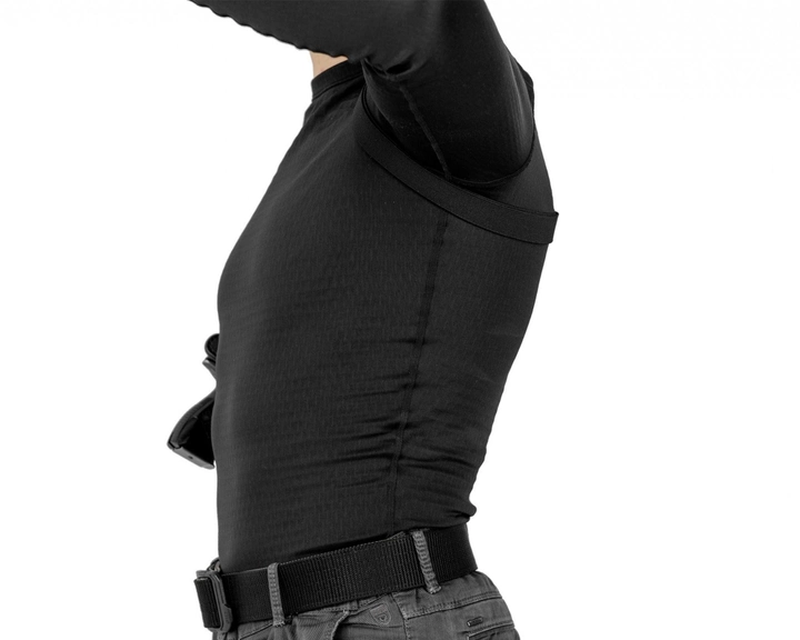 Подплечная поясная внутрибрючная кожаная кобура A-LINE для Glock левша черная (3КУ3) - изображение 2