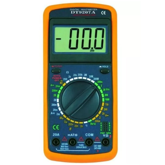 Цифровой мультиметр тестер Digital DT-9207A Желтый с черным – фото ...