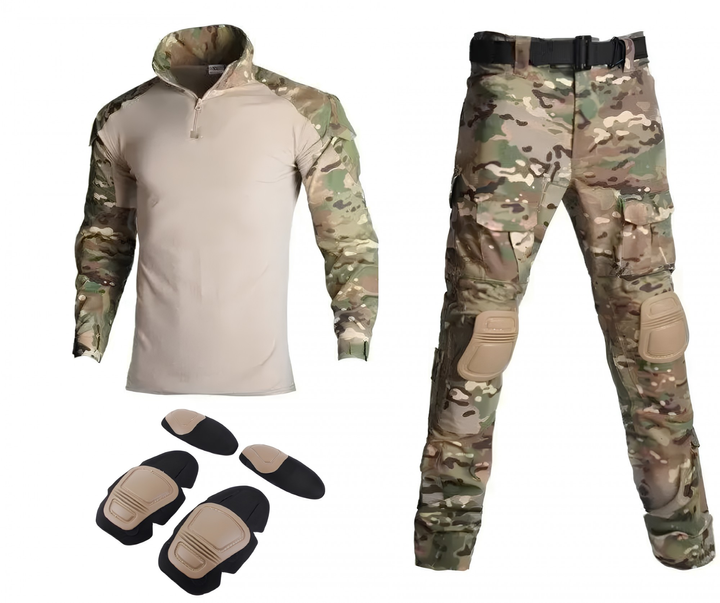 Тактичний військова форма, костюм Military Army Multicam, Штани із захистом колін XL мультикам - зображення 1