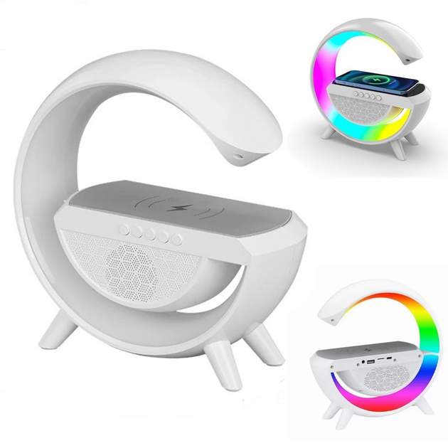 Ночник светильник RGB с Bluetooth колонкой радио и беспроводной ...