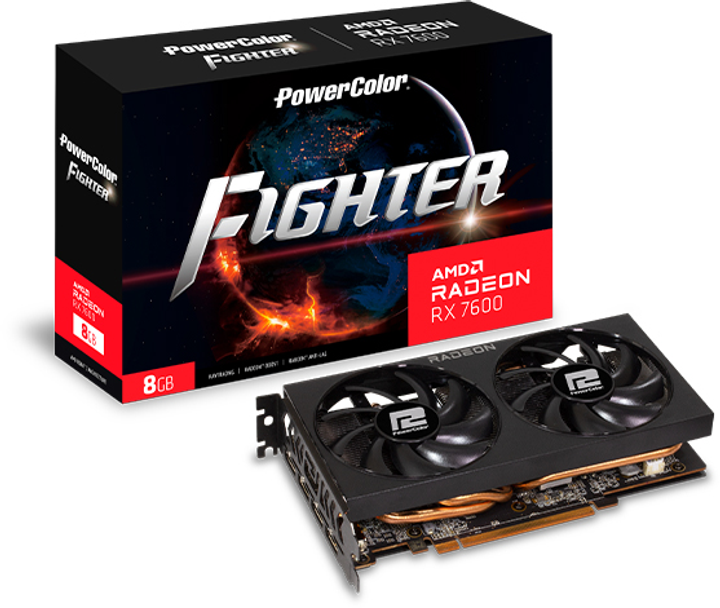 Відеокарта Powercolor PCI-Ex Radeon RX 7600 Fighter 8G GDDR6 (128bit) (2655/18000) (1 x HDMI, 3 x DisplayPort) (1A1-G00396100G) - зображення 5
