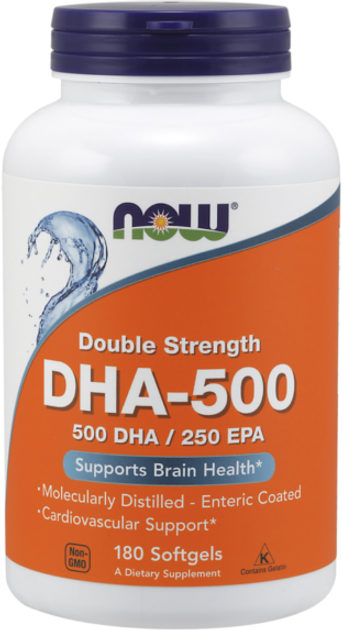 Докозагексаєнова кислота Now Foods DHA-500 Double Strength 180 к (733739016133) - зображення 1
