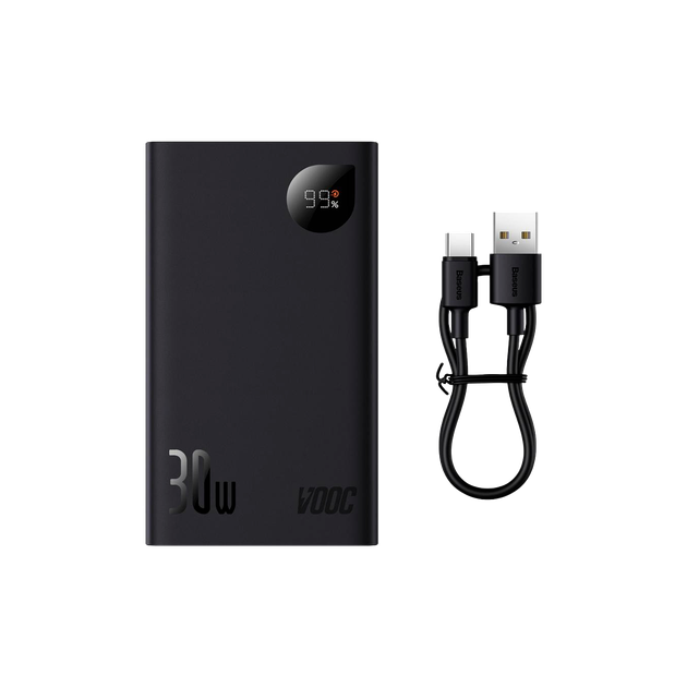 Зовнішній акумулятор Baseus Adaman 2 Metal Digital Display 30W 20000mAh Чорний (VOOC) (PPAD050001) - зображення 3