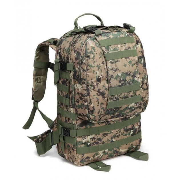 Рюкзак мужской тактический с 3 подсумками Tactical Backpack B08 Пиксель на 55 л военный туристический для охоты и рыбалки с креплением MOLLE - изображение 6