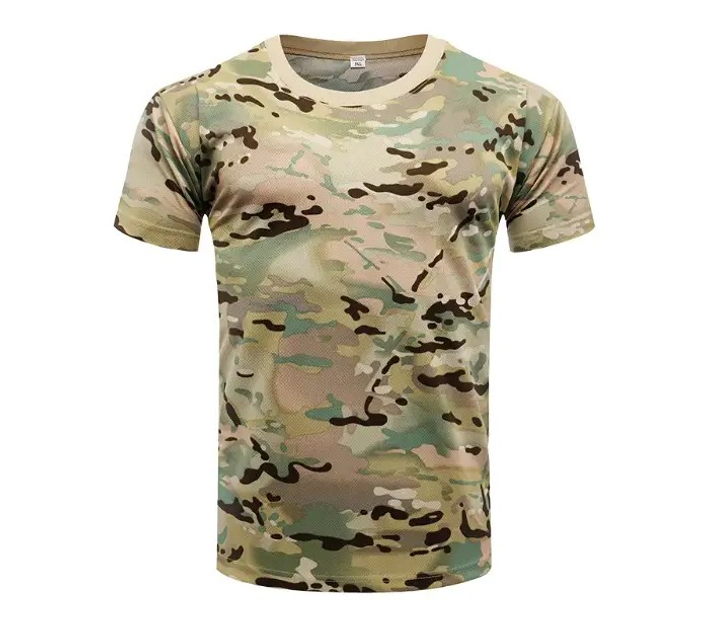 Тактическая футболка CoolTouch, высококачественная дышащая футболка Мультикам, потоотводящая р.M - изображение 1