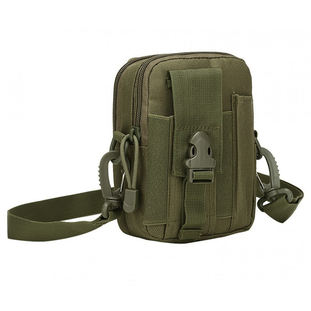 Тактическая поясная сумка - подсумок с плечевым ремнём Armour Tactical 1 литр Олива - изображение 1