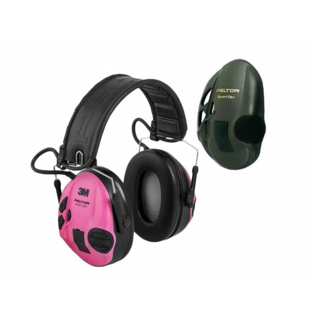 Професійні Активні Тактичні Навушники Peltor SportTac Олива/Рожевий(MT16H210F-478-RE) - зображення 1