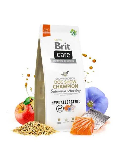Сухий для виставкових собак Brit Care Dog Hypoallergenic Dog Show Champion (лосось та оселедець) 3 кг(172227) - Фото 2 Сухий для виставкових собак Brit Care Dog Hypoallergenic Dog Show Champion (лосось та оселедець) 3 кг(172227) - изображение 2