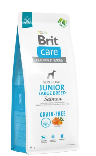Сухий корм для молодих собак великих порід Brit Care Dog Grain-free Junior Large Breed беззерновий (лосось) 12 кг (172201) - Фото 1 Сухий корм для молодих собак великих порід Brit Care Dog Grain-free Junior Large Breed беззерновий (лосось) 12 кг (172201) - изображение 1