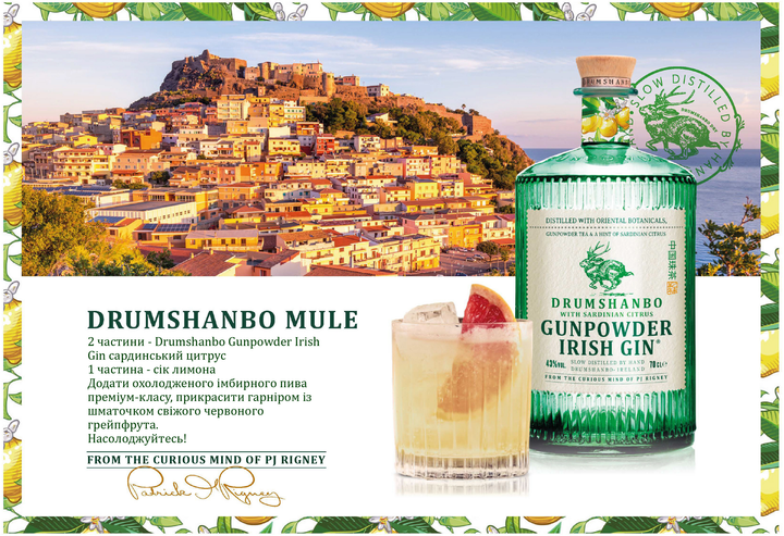 Джин Drumshanbo Gunpowder Irish Gin Сардинський Цитрус 0.7 л 43% ...