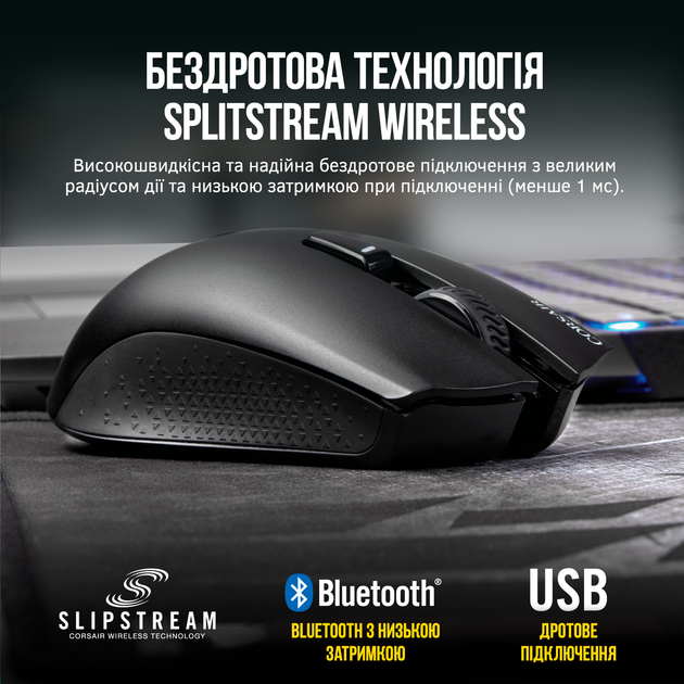 Мышь Corsair Harpoon RGB Wireless/Bluetooth/USB Black (CH-9311011