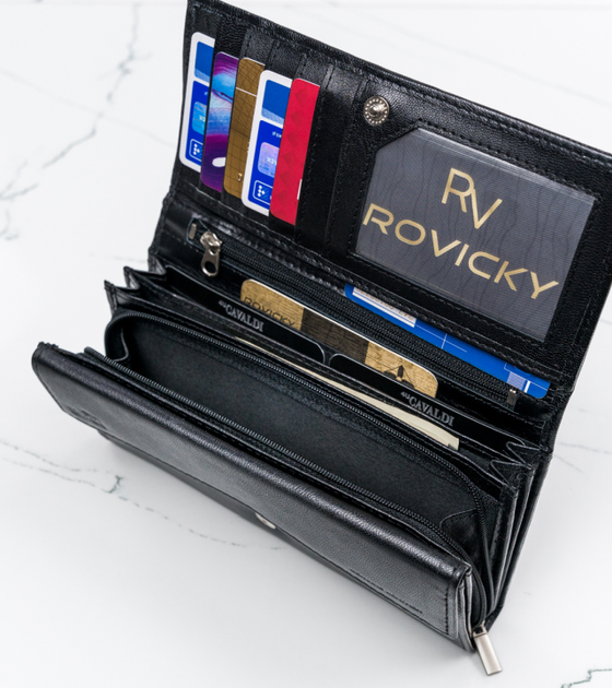 Кошелек женский кожаный 4U CAVALDI RD-12-GCL-7321 черный - изображение 8