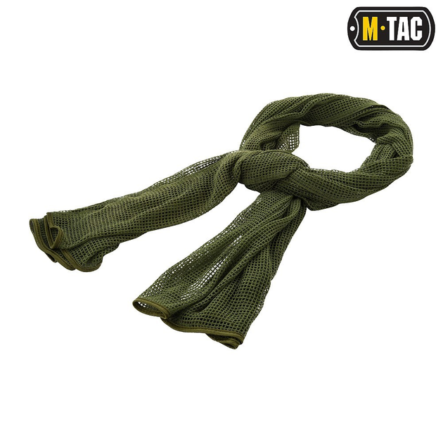 Маскировочный шарф-сетка Olive (оливковый) - снайперский (тактический) шарф M-Tac 210 х 100 см - изображение 2