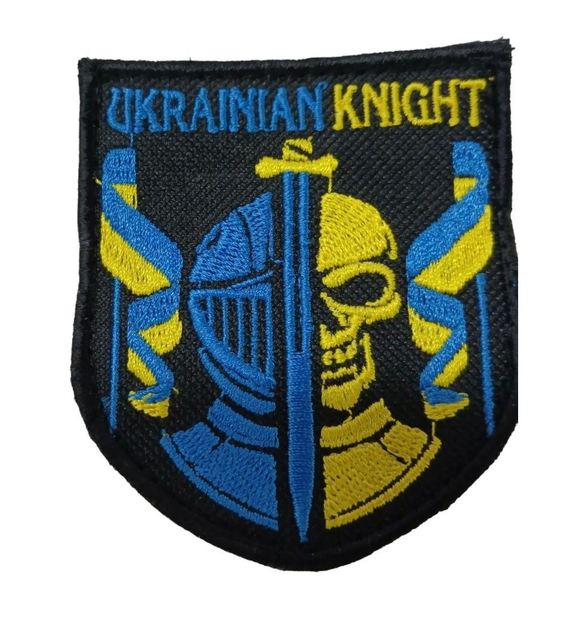 Шевроны Щиток "Ukraine knight " с вышивкой - изображение 1