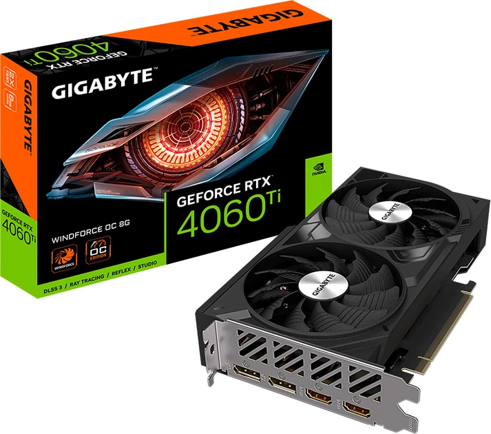 Видеокарта Gigabyte PCI-Ex GeForce RTX 4060 Ti Windforce OC 8GB