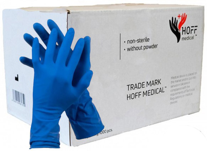 Перчатки латексные Hoff Medical нестерильные неопудренные High Risk L 500 пар (OP_9100042_10_S) - изображение 1