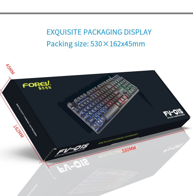 Ігрова клавіатура дротова Forev FV-Q1S USB з RGB підсвічуванням - зображення 9