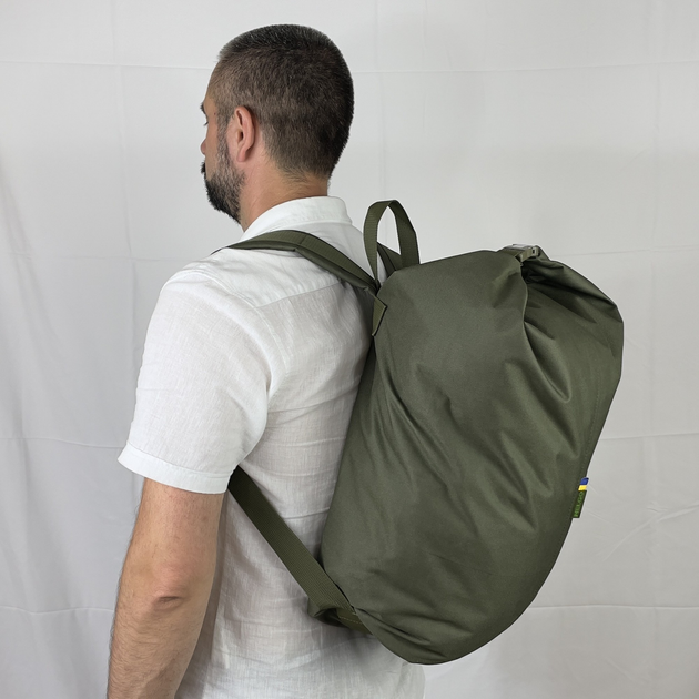 Тактический рюкзак-баул 25 литров Олива Oxford 600D Flat MELGO влагозащитный вещевой мешок - изображение 1