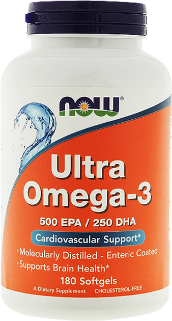 Suplement diety Now Foods Ultra Omega-3 180 k (733739016621) - obraz 1