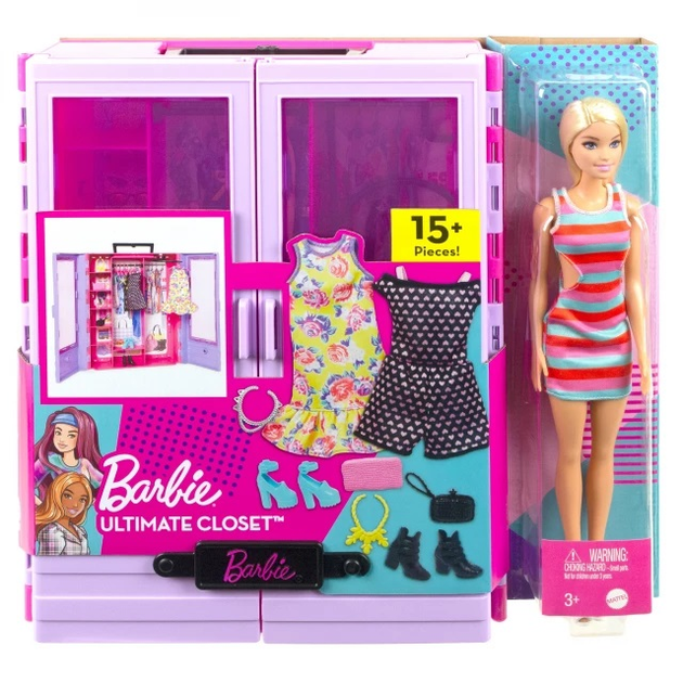 Lalka Barbie Barbie Szafa + Akcesoria (194735089550) - obraz 1