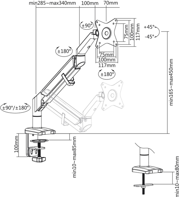Кронштейн Maclean Ergo Office ER-405B - зображення 12