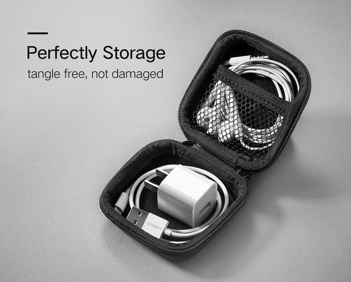 Чохол-органайзер для навушників Ugreen LP128 Чорно-сірий (90403187/ ...
