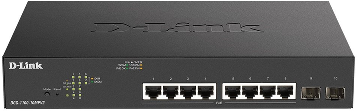 Komutator D-Link DGS-1100-10MPV2 (PoE) Managed Gigabit Ethernet - obraz 1