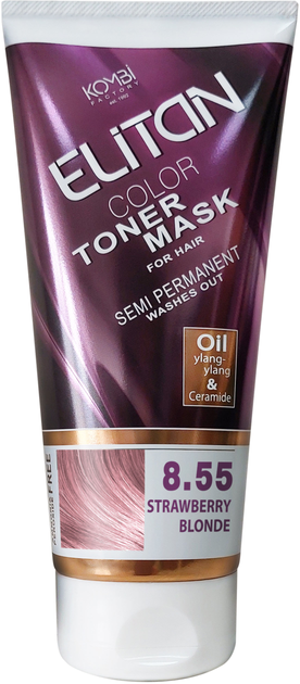 Тонирующая маска для волос Elitan Color Toner Mask 8.55 Клубничный ...