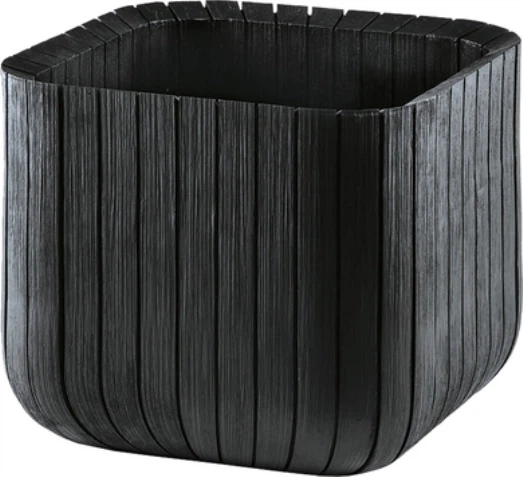 Садовий горшок для квітів Keter Cube Wood антрацит 230225 - Фото 1 Садовий горшок для квітів Keter Cube Wood антрацит 230225 - изображение 1
