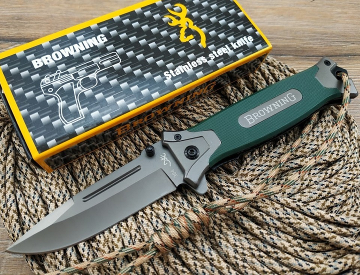 Нож складной тактический туристический Browning раскладной нож с паракордом 2-197 - изображение 1