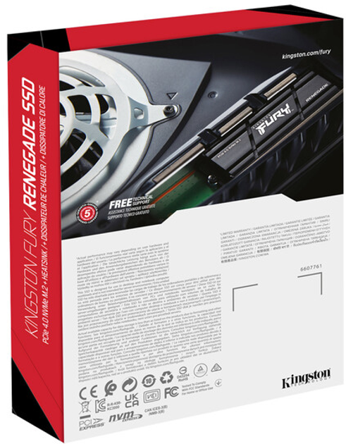 Kingston FURY Renegade with Heatsink 2TB M.2 NVMe PCIe 4.0 x4 3D NAND (TLC) (SFYRDK/2000G) - зображення 7