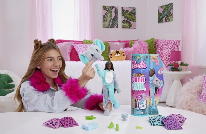 Lalka z akcesoriami Barbie Cutie Reveal seria Dżungla Uroczy słonik (194735106615) - obraz 5