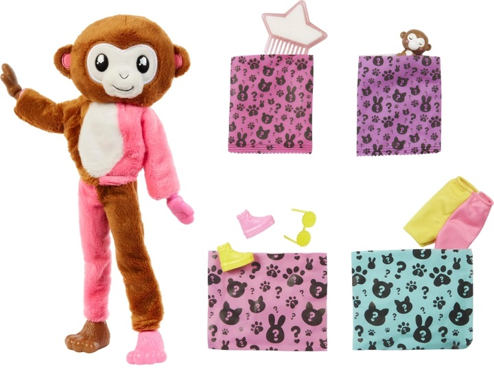 Lalka z akcesoriami Barbie Cutie Reveal seria Dżungla Małpka (194735106615) - obraz 3
