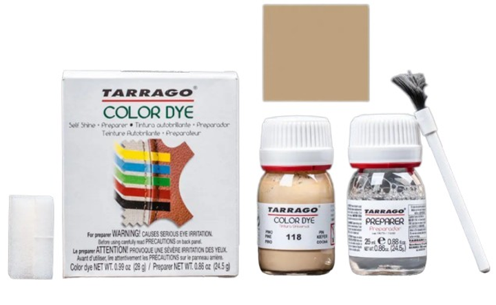 Набор: краска для кожи цвет сосна + очиститель Tarrago Color Dye, 25 мл ...