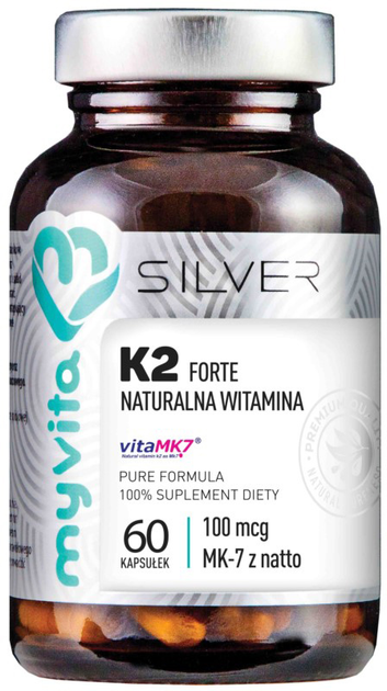 Myvita Silver Witamina K2 Forte 100 mcg 60 kapsułek (5903021590213) - obraz 1