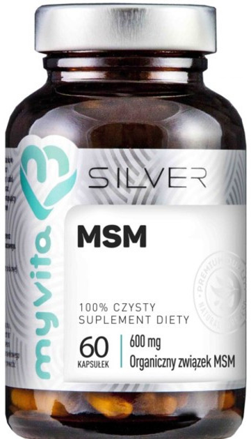 Харчова добавка Myvita Silver MSM 100% 60 капсул Суглоби (5903021590336) - зображення 1