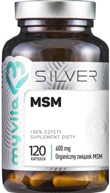 Харчова добавка Myvita Silver MSM 100% 120 капсул для підтримки суглобів (5903021590343) - зображення 1
