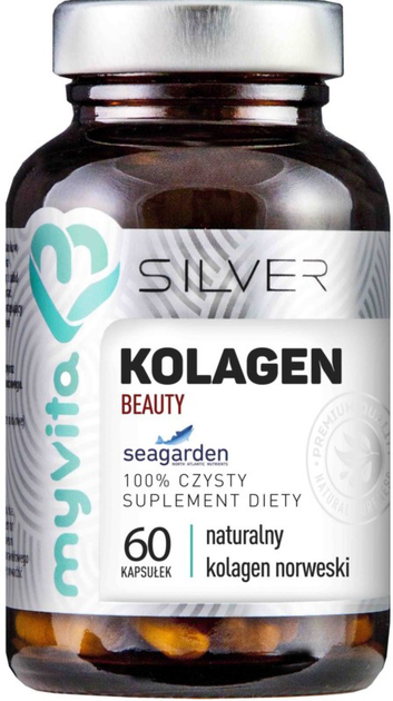 Добавка харчова Myvita Silver Collagen Beauty 100% 60 капсул (5903021590398) - зображення 1