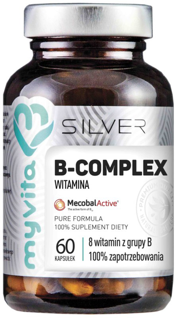 Харчова добавка Myvita Silver Вітамін B-комплекс 100% 60 капсул (5903021590435) - зображення 1