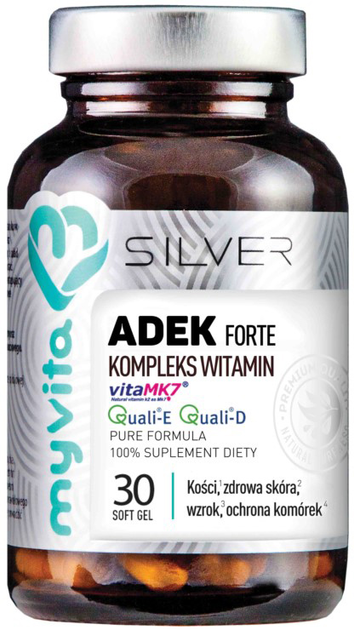 Харчова добавка Myvita Silver Adek Forte 30 капсул для імунітету (5903021591326) - зображення 1