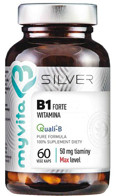 Харчова добавка Myvita Silver Вітамін B1 Forte 50 мг капсул (5903021591777) - зображення 1