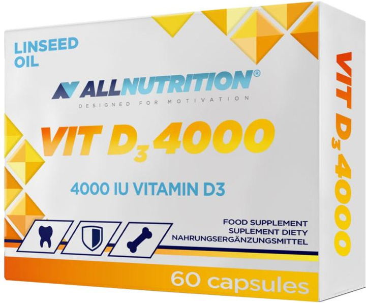 Добавка харчова Allnutrition Вітамін D3 4000 60 капсул (5902837740744) - зображення 1