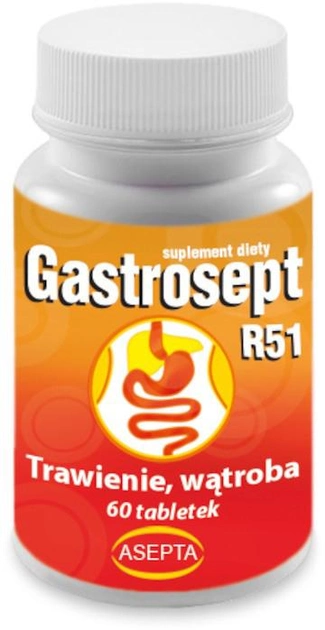 Suplement diety Asepta Gastrosept R51 60 tabletek (5904734577072) - obraz 1