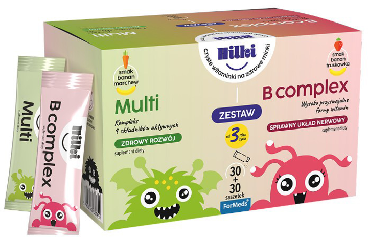 Харчова добавка Hilki Multi B Complex 30 пакетиків Набір для дітей (5903148621890) - зображення 1
