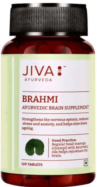 Харчова добавка Jiva Ayurveda Аюрведа Брахмі 120 таблеток Нервова система (8904050601137) - зображення 1