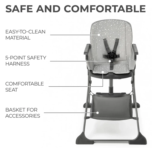 Стільчик для годування Kinderkraft Foldee Grey (KHFOLD00GRY0000) - зображення 9