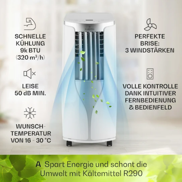 Мобильный кондиционер Breeze 9 4-в-1 9000 BTU мобильный таймер - изображение 7