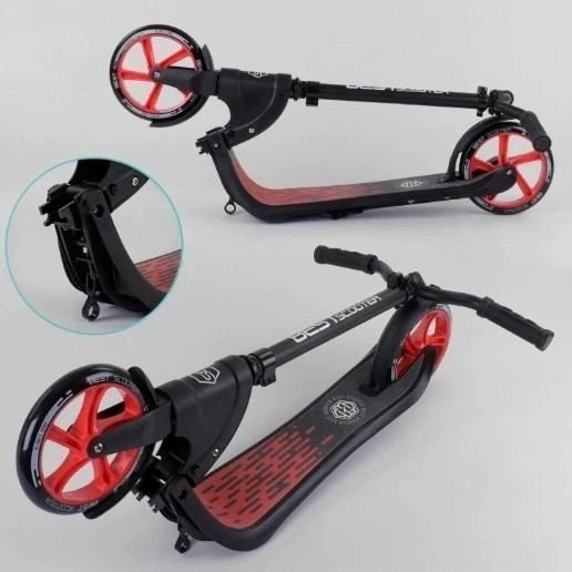 Самокат двоколісний 18424 "Best Scooter" , колеса PU - 20 см, широке велосипедне кермо, новий зажим керма, в коробці - зображення 4