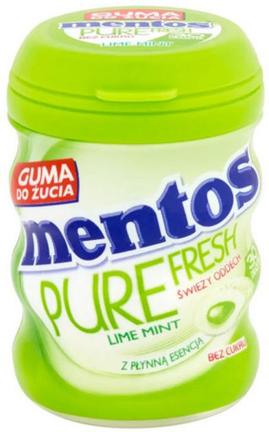 Guma do żucia Mentos Pure Fresh o smaku limonki i mięty 60 g (80733300) - obraz 1